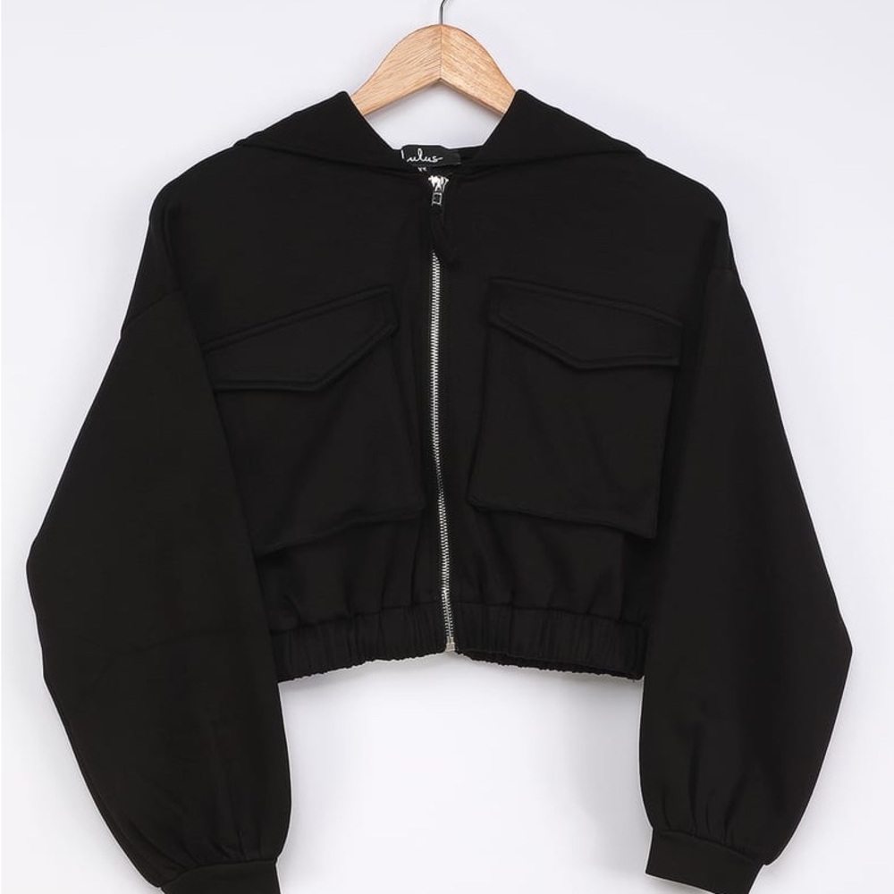 Lulu's Black Bomber Jacket